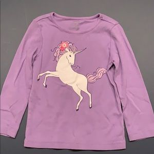 Girls Gymboree unicorn long sleeve top.